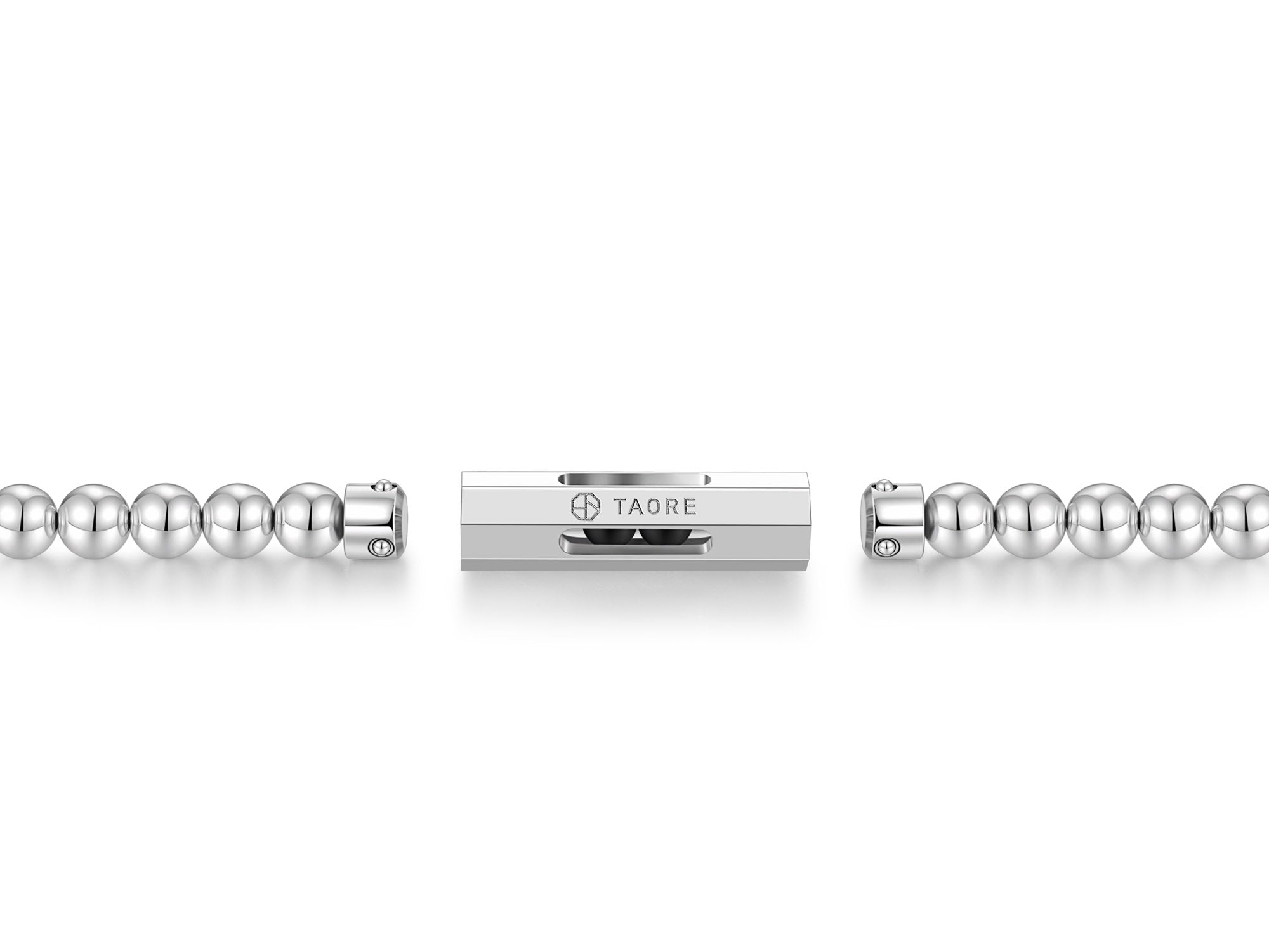 Bead Octagon Bracelet - Polished Silver